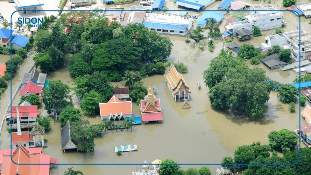 Flooded town